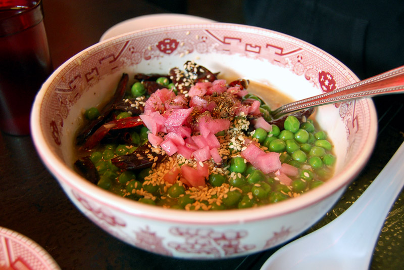 mission chinese stir fried sweet peas